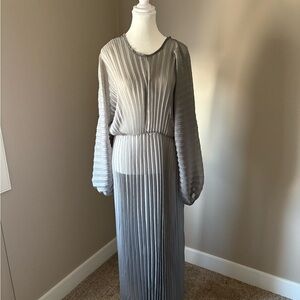 Anthropologie Silver Long Sleeve Dress